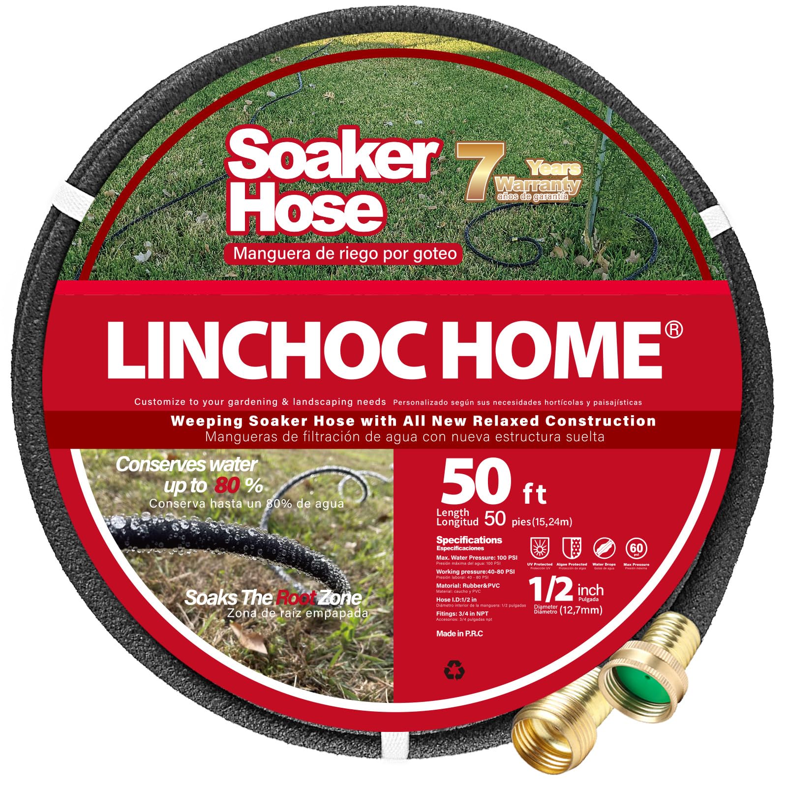 Linchoc Home Soaker Hose 50FT