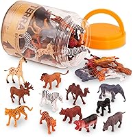 Terra by Battat 60-Piece Wild Creatures Tube - Realistic Safari Animal Figurines, Lions, Hippos, Tigers & More for Kids 3+