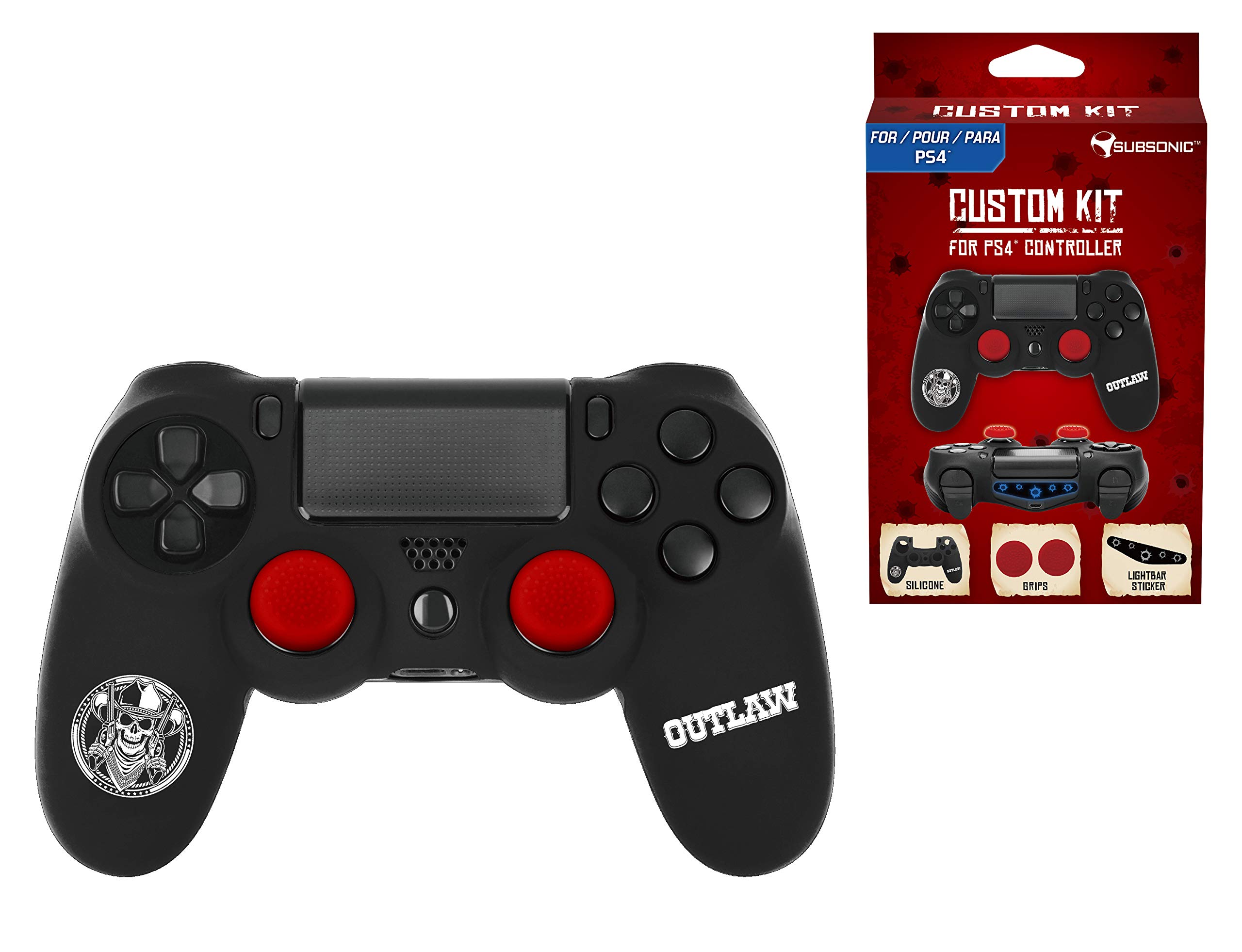 Subsonic - Housse en silicone pour manette PS4 - Accessoires de customisation - Ideaux pour joueurs - Protection anti-tr