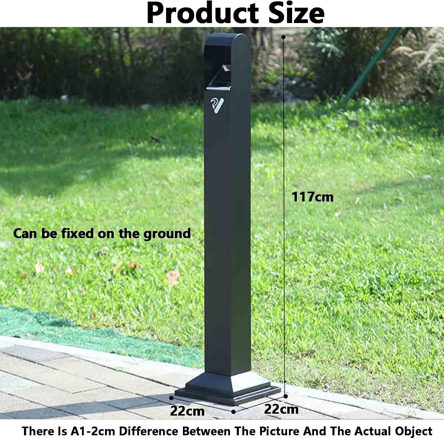 Standing Ashtray Outdoor, Cigarette Butt Collection Column,Outdoor Cigarette Butt Containers, Soot Column Rustproof, For Parks Stations Squares