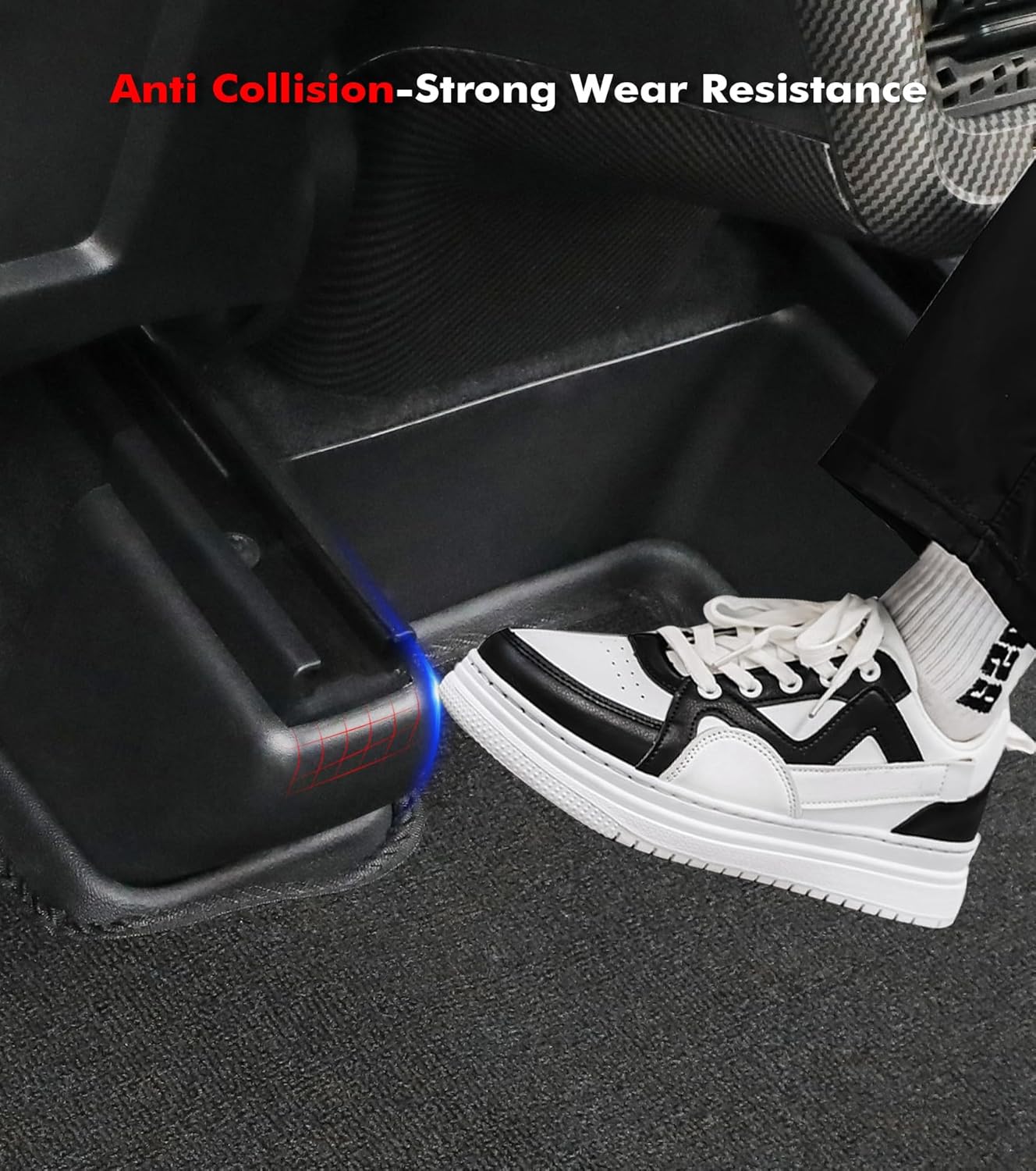 PM Auto Seat Slide Rail Cover for Tesla Model Y Accessories 2020-2024 Under Seat Wrap Corner Guards Slide Rail Protector Kit Full Front, Side and Rear Kick Pad Corner Cover