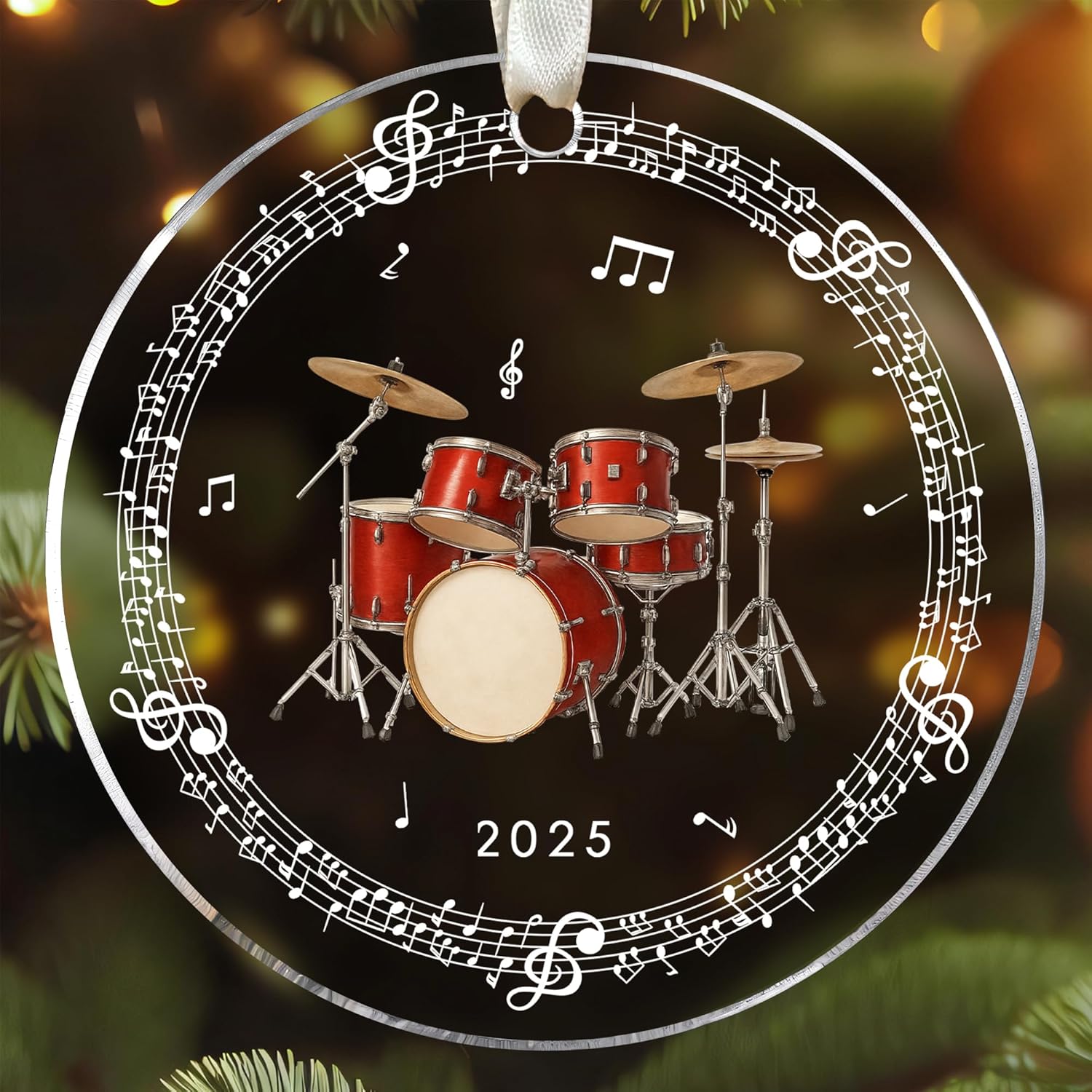 Drum Ornaments – Drum Christmas Ornament – Music Ornaments for Christmas Tree – Drummer Gifts for Music Lovers, Players, Girls, Boys, Drummers – Drummer Themed Gifts – Acrylic Ornament 2025