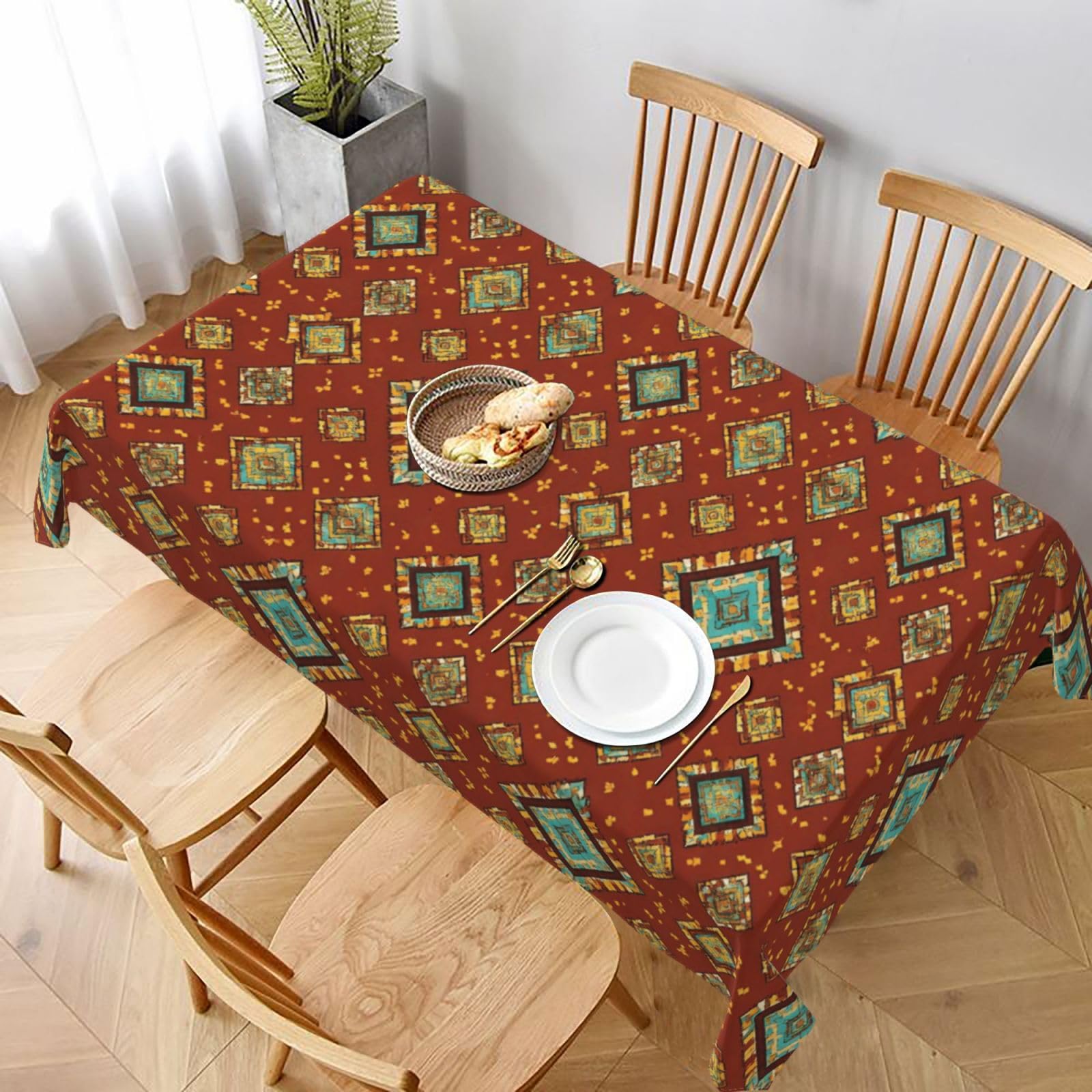 Nappe Navajo 137x183cm rectangle style ouest amérindien pour table de salle à manger