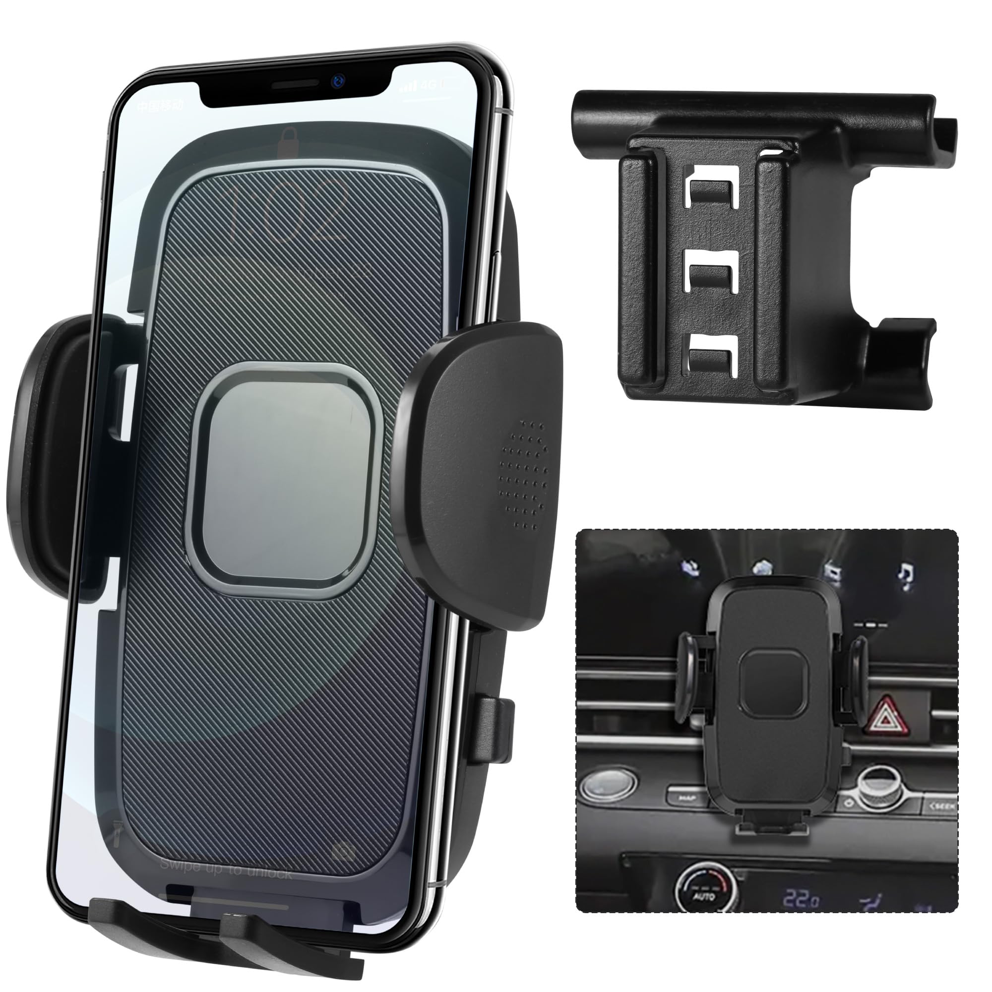szyuchen Car Cell Phone Holder Mount for Hyundai Elantra 2024 2023 2022 2021 Accessories, Dashboard & Air Vent Bracket with Custom Base Compatible for 4.0"-7.0" Cell Phones