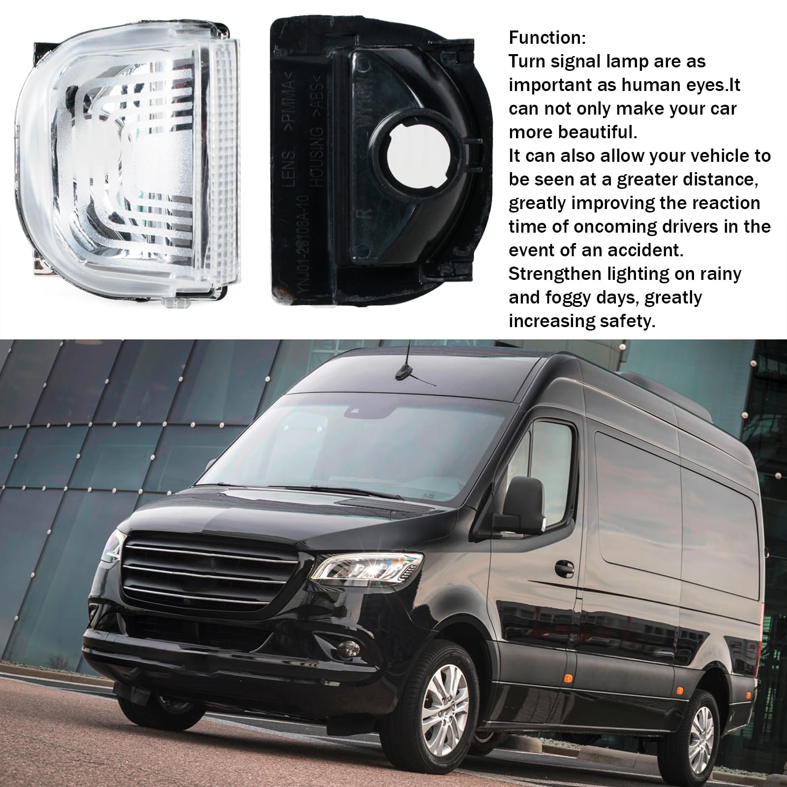 JESYMBX For Mercedes Sprinter 2019 2020 Rearview Mirror Turn Signal Light Repeater Lamp A9109064700 A9109064600 Right