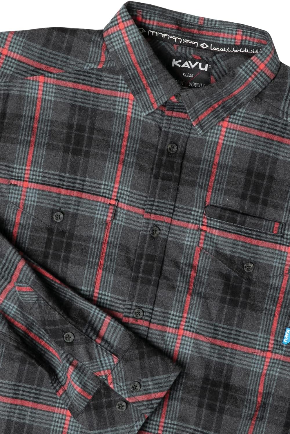 KAVU Men's Lorenzo Long Sleeve Button Up Shirt - Stormy Weather - S