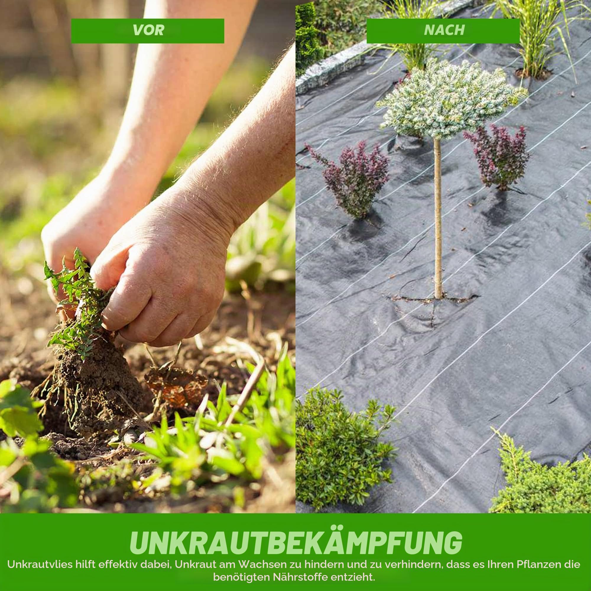 GroundMaster Unkrautvlies Extra Stark (3 m Breit x 10 m Lang) - 100g/m² Unkrautvlies Wasserdurchlässig, Bodengewebe Unkrautflies für Garten, Hochbeet, Einfahrt usw., Anti Unkrautvlies Pflanzfolie