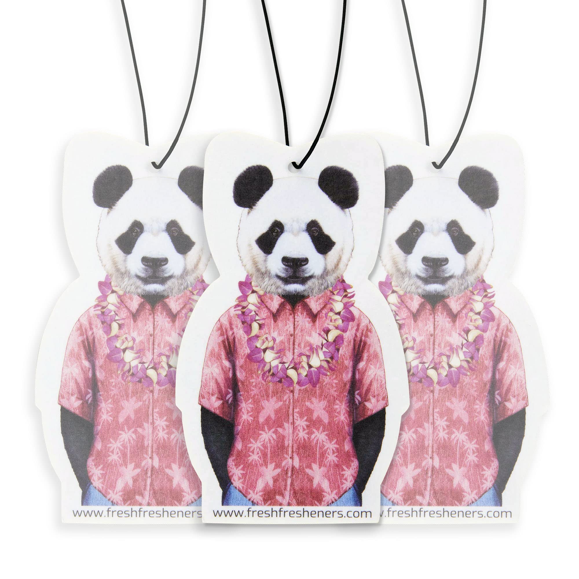 Panda Car Air Freshener 4 Pack Scented With Premium Oils By Fresh Fresheners (4 Pack)