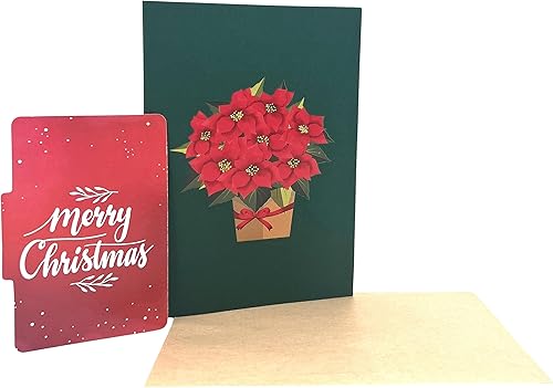 Miniatura 7 de Tarjeta de felicitación desplegable 3D, cesta de Pascua roja floreciente, tamaño 5 x 7 pulgadas, incluye una tarjeta de notas y sobre a juego