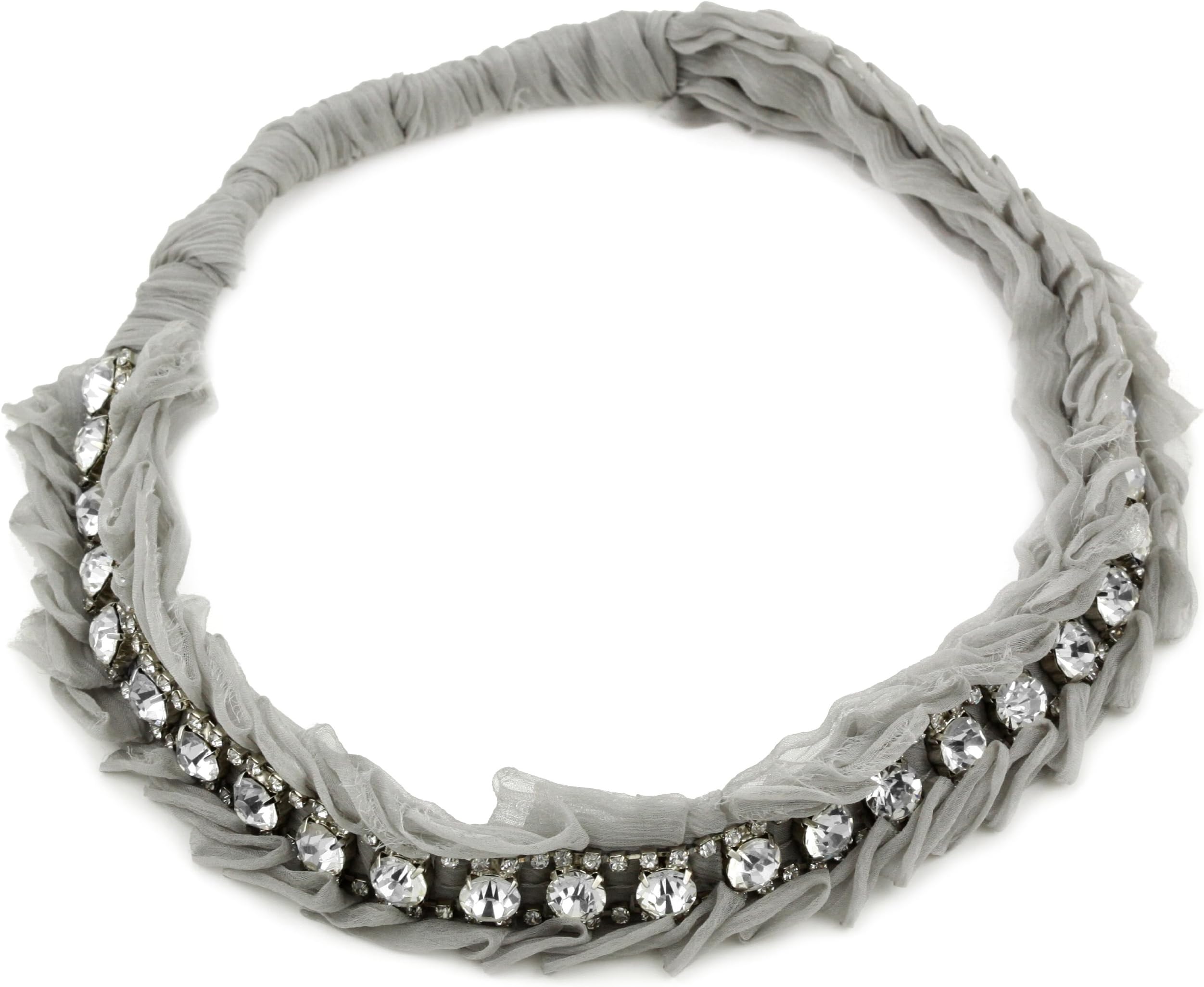 "Adia by Adia Kibur" Grey Pleated Chiffon Headband