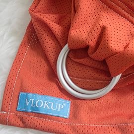 Vlokup Baby Water Ring Sling Carrier | Lightweight Breathable Mesh Baby Wrap for Infant, Newborn, Kids and Toddlers | Perfect for Summer, Swimming, Pool, Beach | Great for Dad Too Orange