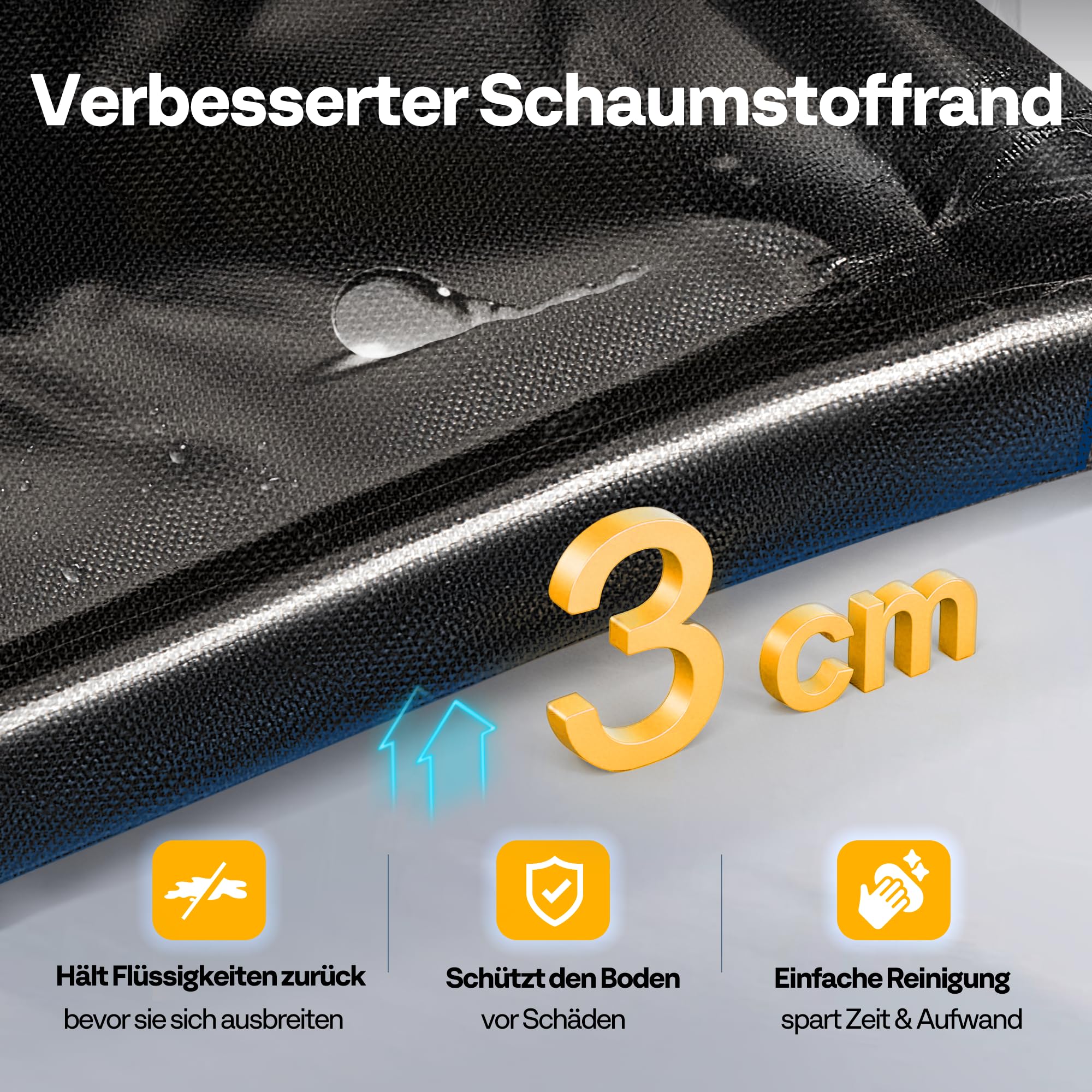 VIVOHOME Garagenbodenmatte, wasserdichte PVC Matte, 256×609cm, Schwarz | Wasserdicht, PVC