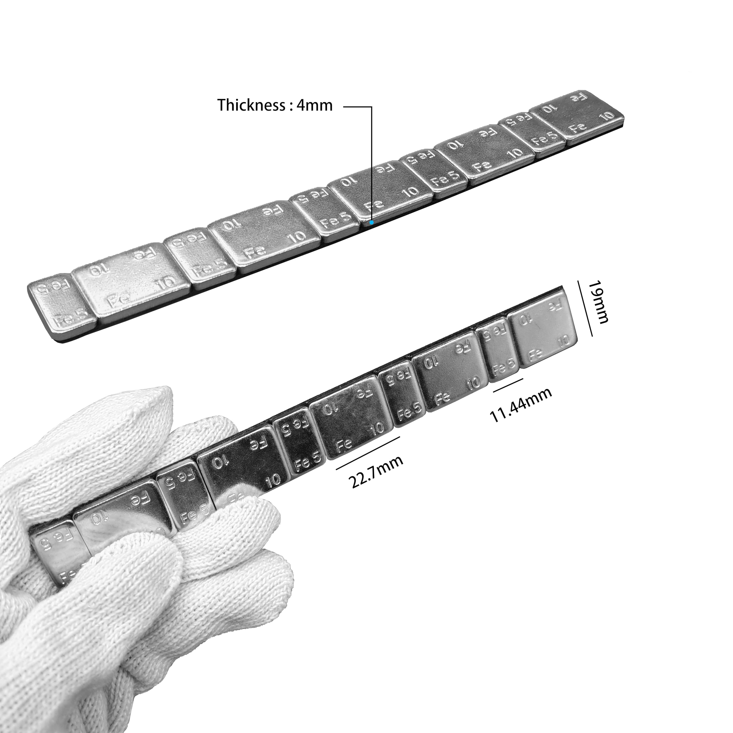 WW-15RS60 Pesi per Equilibratura Pneumatici,60 Pezzi (10g+5g) x5 Zincati Camion 'Automobile Pneumatico Ruota di Bilanciamento Strisce
