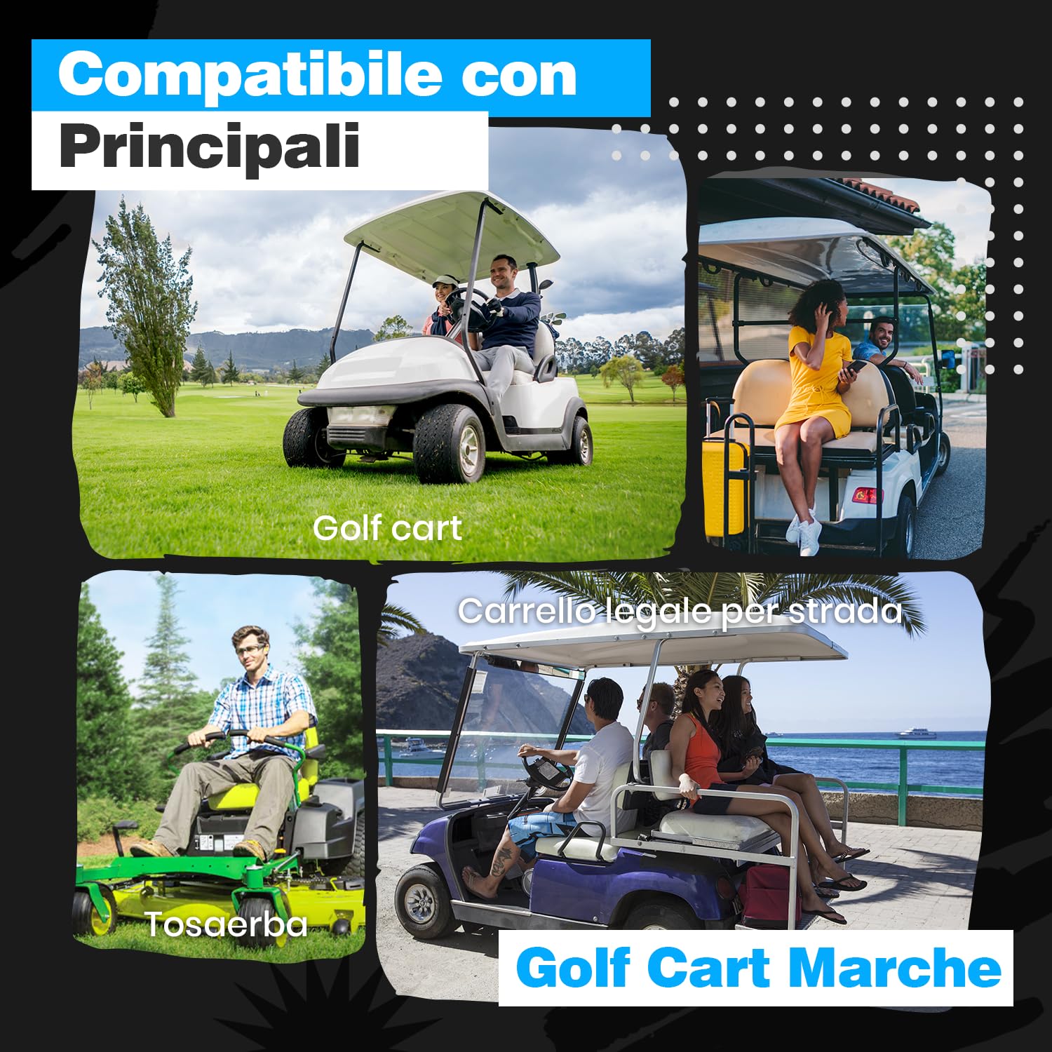 VATRER POWER Batería LiFePO4 72V 105Ah Carrito Golf, Pantalla Táctil | App Bluetooth · BMS inteligente de 200 A · Compatible con Club Car, EZGO, Yamaha, Garia, Melex e Italcar
