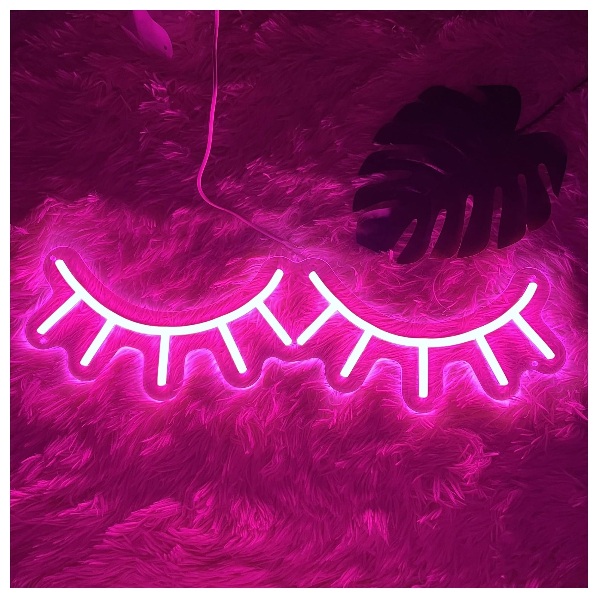 Shouxi A Sign Lamp Handmade Lashes Neon Signs Usb Powered Eyelashes Neon Lights Suitable For Beauty Eyelash Shop Decor Glow Sign 12Cmx40cm(A)