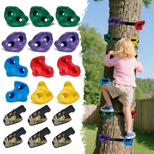 12 PCS Tree Climbing Holds for Kids, Adult Rock Wall