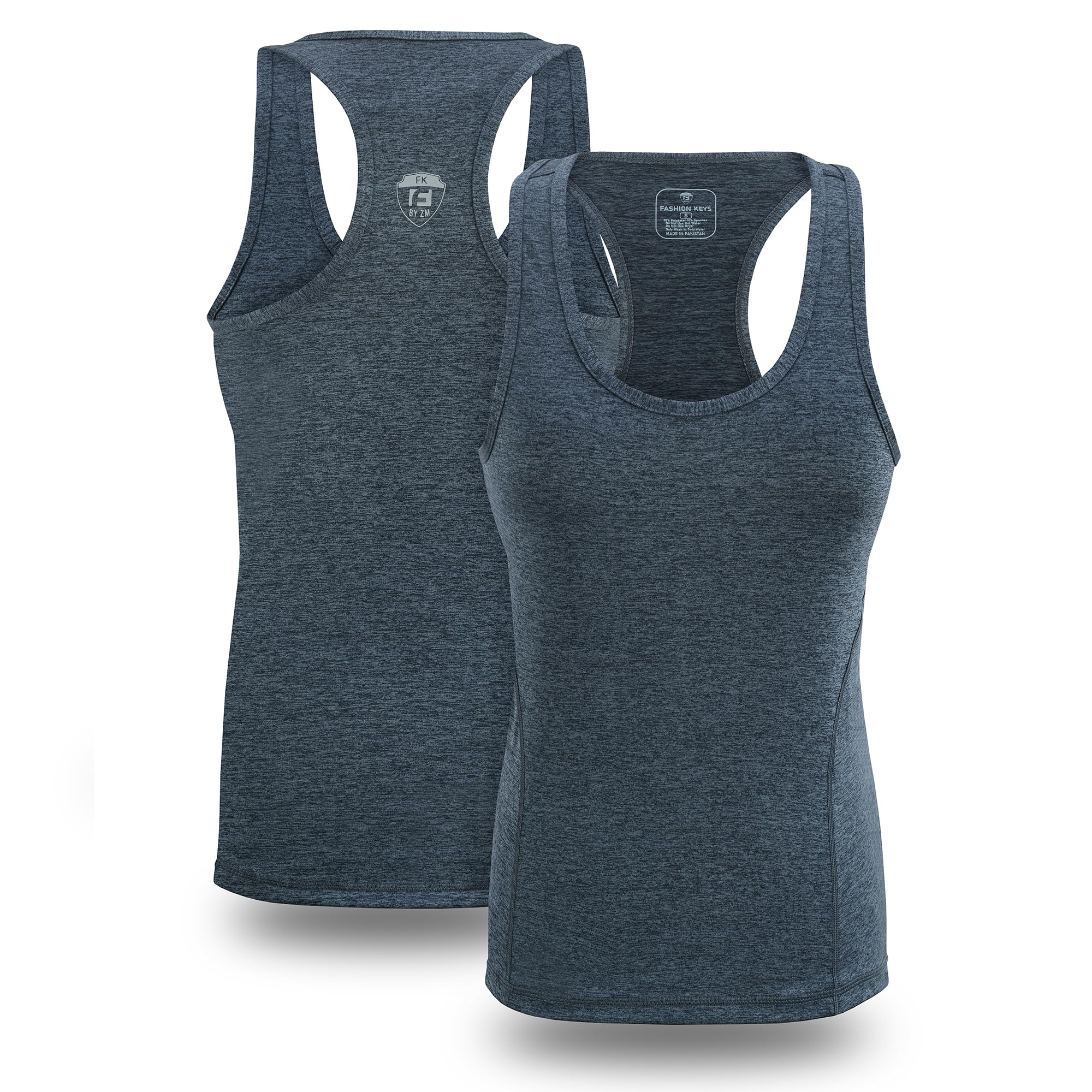 Fk By Zm Women's Grey (Pack Of 1) Sleeveless Tank Tops – Casual Summer Racerback Yoga Vests, Perfect For Gym Workouts And Exercise (L, Grey)