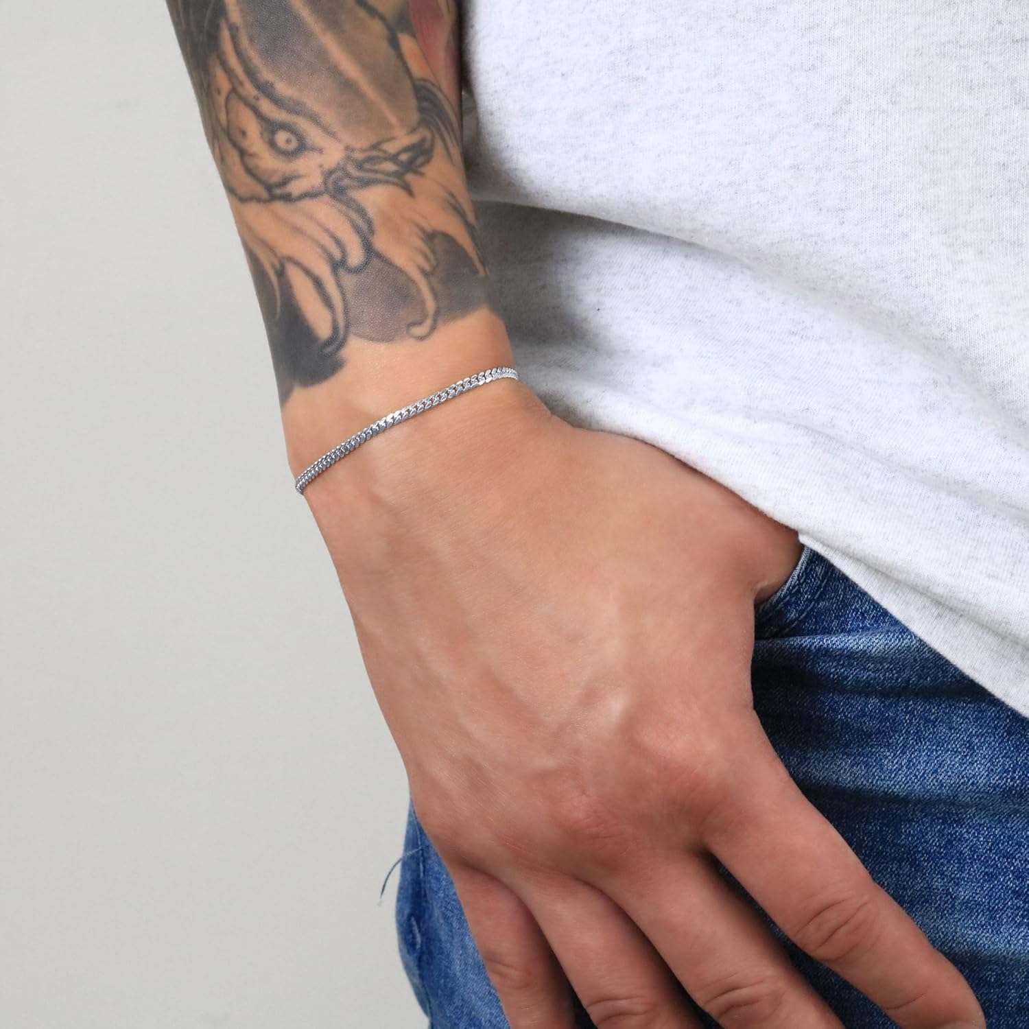 Nuragold 14K Real White Gold Solid Miami Cuban Link Chain Bracelet 7"-9" (2.7mm-7mm) Italian Jewelry for Men & Women - Image 3