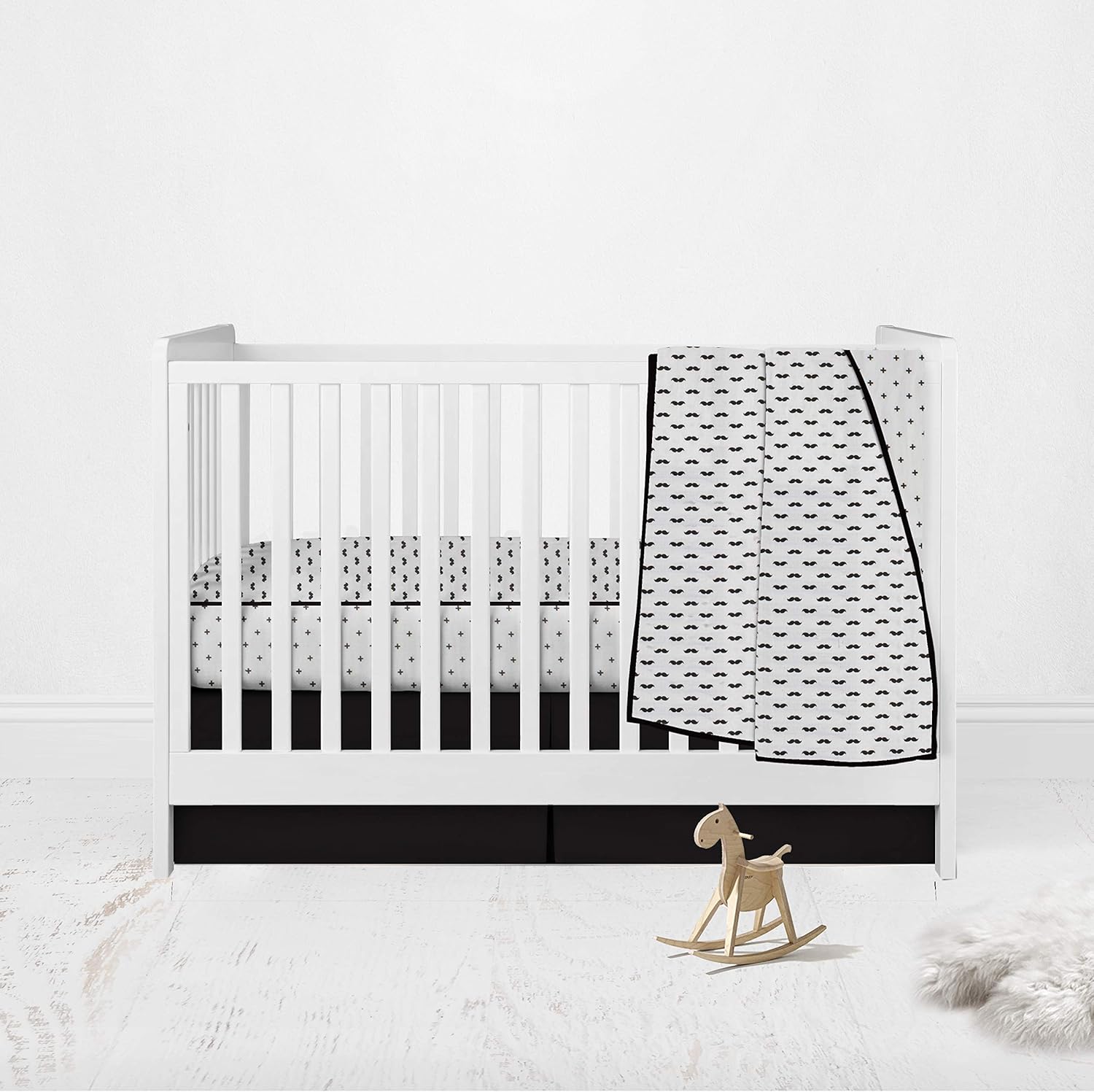 mustache crib bedding set
