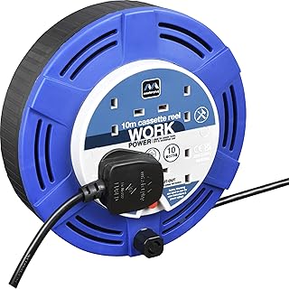 Masterplug MCT1010/4BL Four Socket 10A Cassette Cable Reel with Thermal Cut-Out
