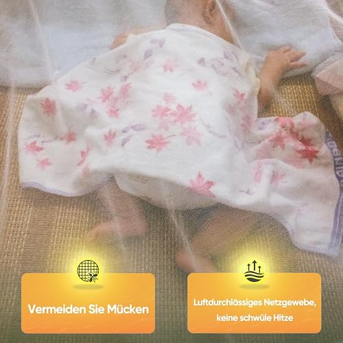 Sekey Großes Moskitonetz 0.6 x 2.5 x 12 m, 220 Mesh Feinmaschiges Doppelbett Einzelbett Mückenschutz mit Klebehaken Schrauben, 1 Eingänge, Fliegengitter Insektennetz für Indoor Outdoor Reise, Weiß - 5