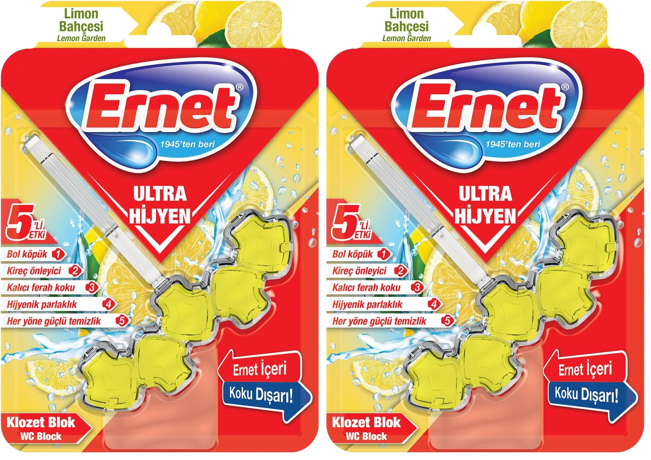 Ernet Klozet Ultra Hijyen Limon Bahçesi 50 G 2li paket