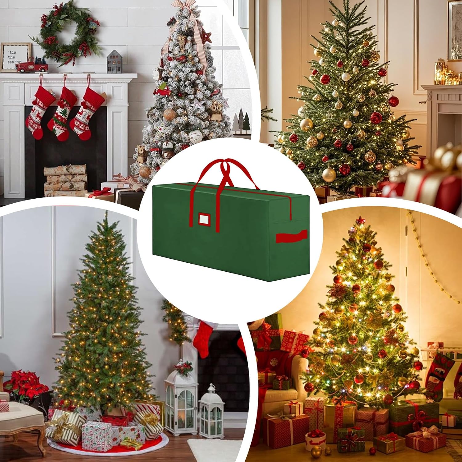 Christmas Tree Storage Bag,Tear Proof Decorations Tote | Heavy Duty Artificial Tree Bag | for Garland Travel Outdoor College Kitchen Bedroom Living Room Garage Moving Packing