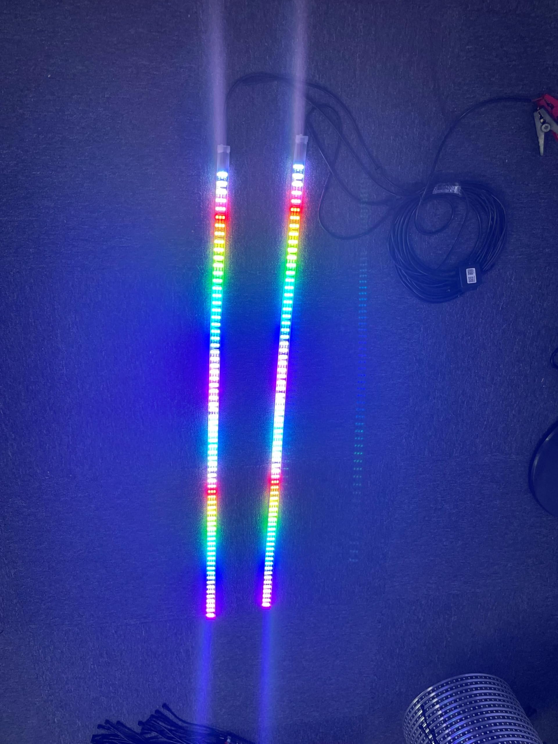 Sando Tech 2PCS 4FT Dream Chasing Color Triple Row Led Strip Light 12V Without Controller (Replacement for 15.5'' Wheel Light)