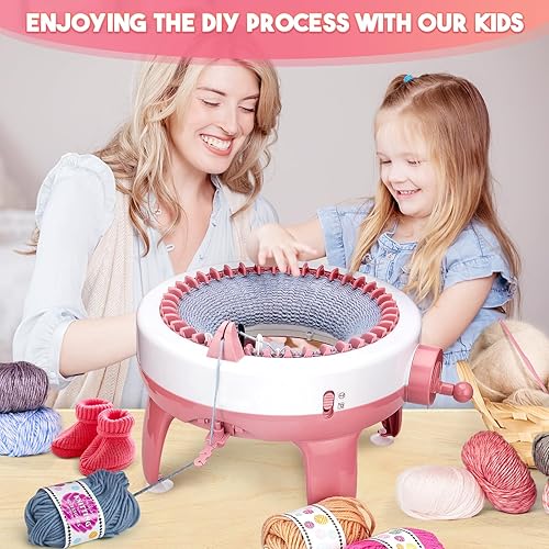 Miniatura 6 de Máquina de Tejer 40 Agujas, Telar Inteligente, Tabla de Tejer Giratoria de Doble Punto para Adultos/Niños, Kit de Regalo, para Tejer Chal, Sombrero