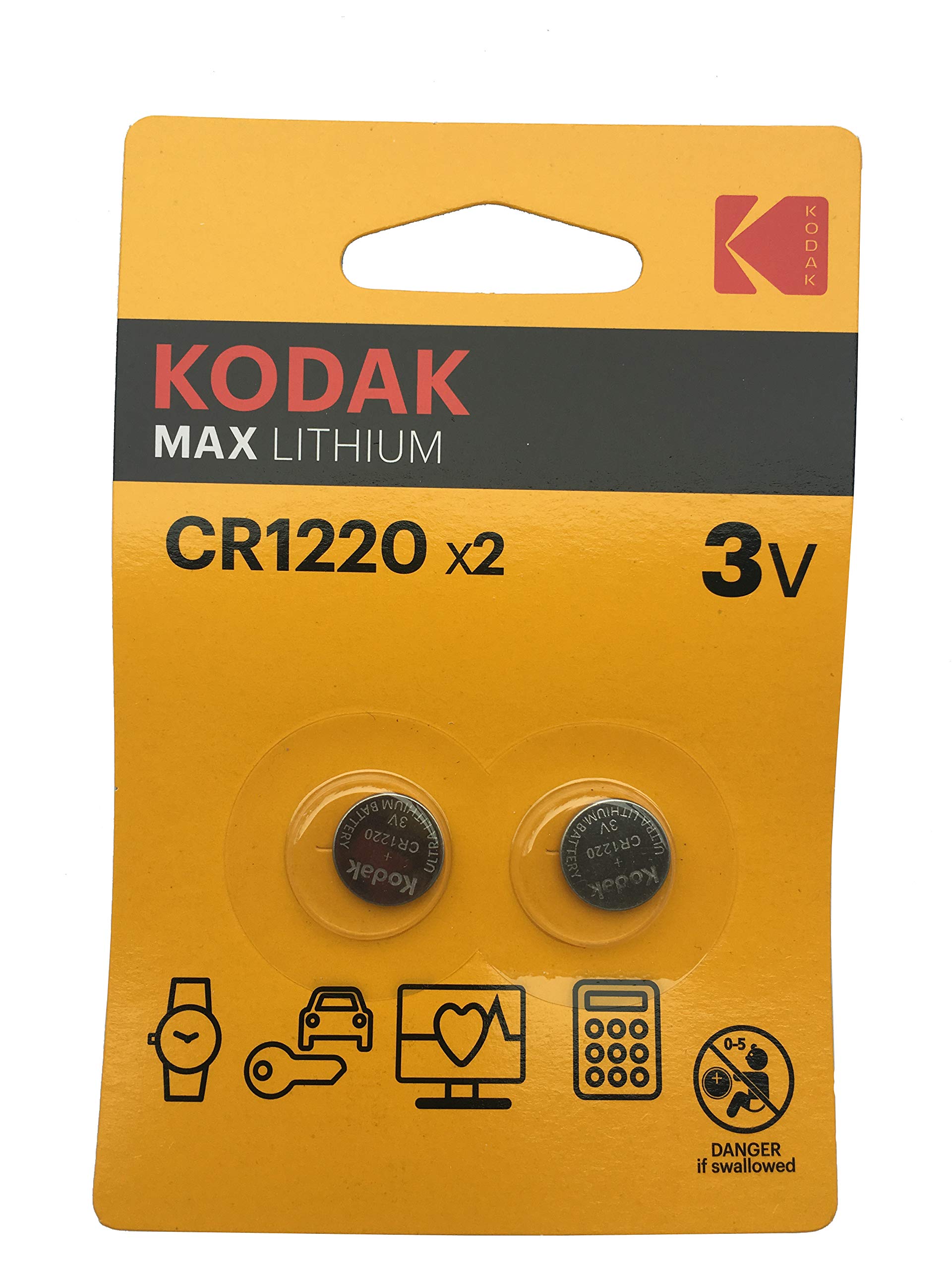 2 Piles Bouton Kodak Lithium CR1220 3V Lithium