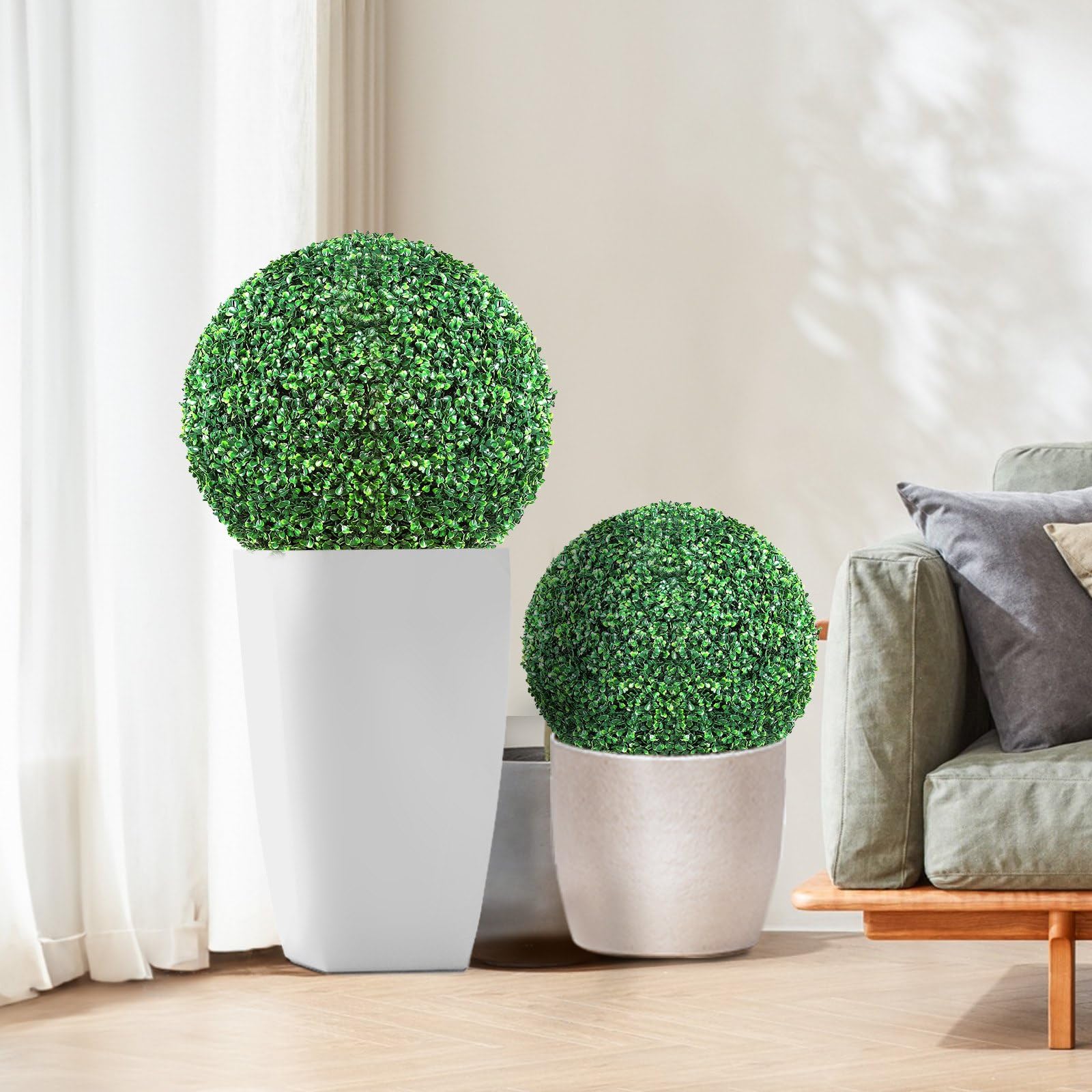 Bola de Césped Artificial, Bola de topiario de boj, Bola de Planta de plástico Verde con 5 tamaños para Espacios Interiores, jardín, decoración de Bodas y decoración del hogar (23CM)