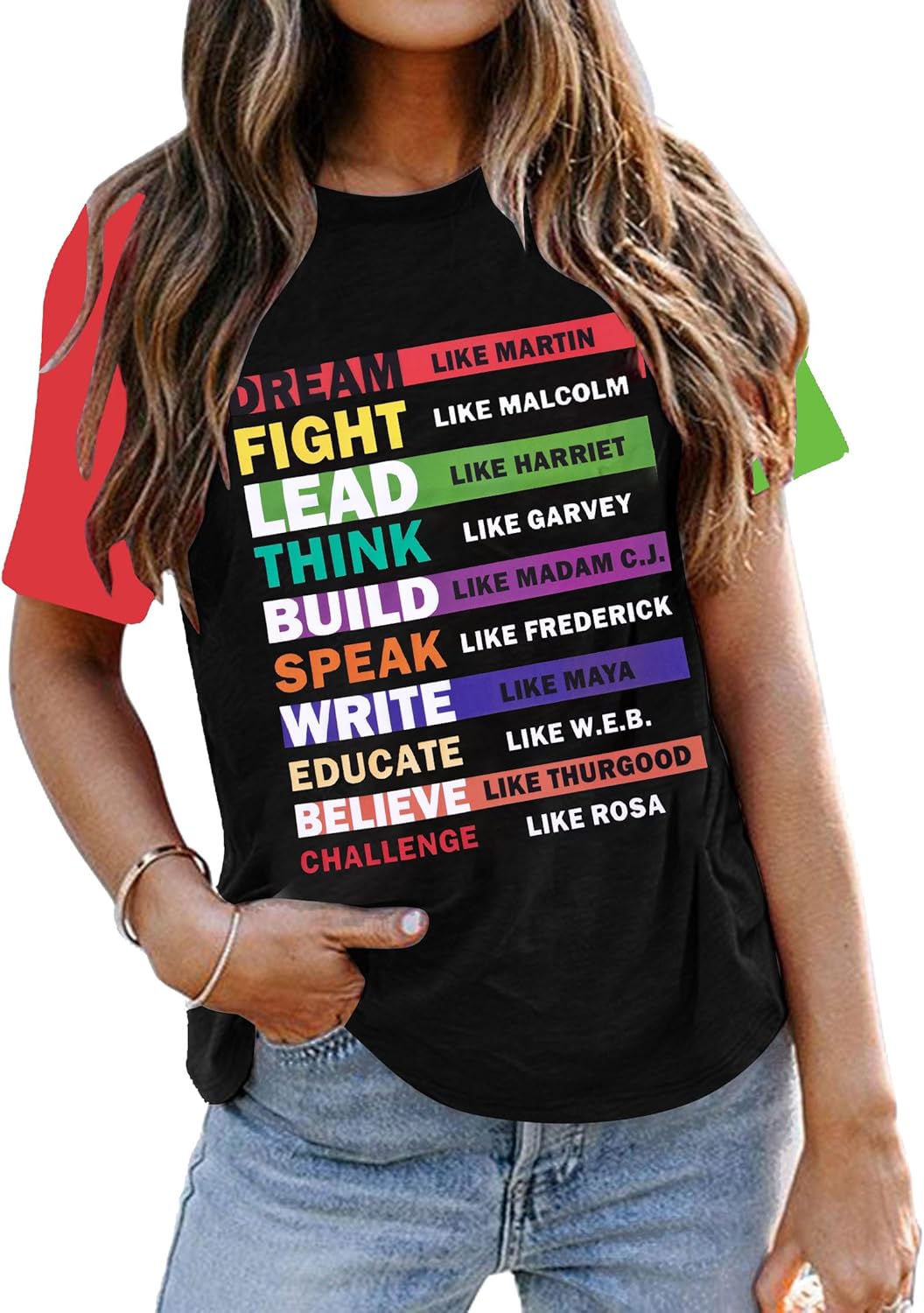 Black History Month Shirts Women Dream Like Martin Shirts Juneteenth Shirt African American Rights Equality Tee Tops - Image 2