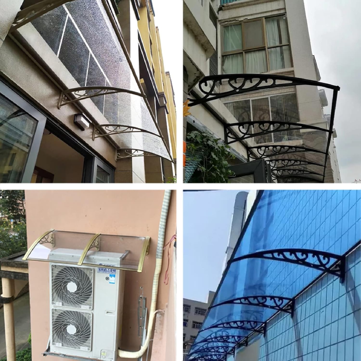 Outdoor Door Window Awning Front Door Canopy Over Sun Shades Rain Shelter Cover for Garden Patio Porch Custom Size (Color : Blue Size: 60x120cm) (Blue 60x200cm)