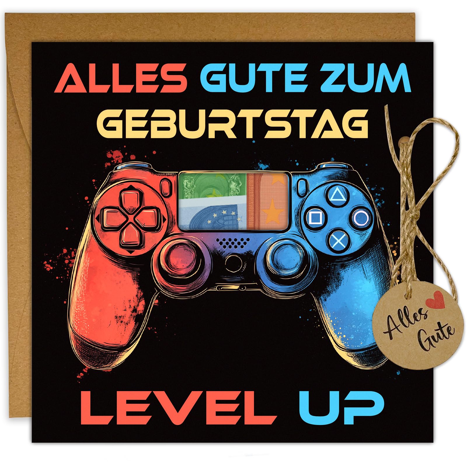 JOYEASE Geldgeschenke Geburtstag, Gamepad Geburtstagskarte Geldgeschenke Verpackung mit Umschlägen, Zocker Gamer Geschenk, Teenager Jungen Geschenk, Coole Sachen für Jungs