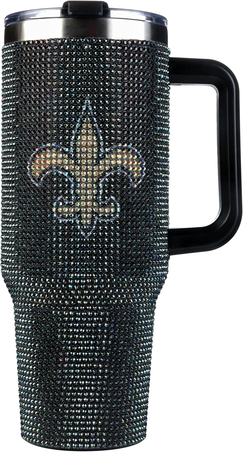 The Memory Company Officially Licensed NFL Game Day Tumbler - 40oz Stainless Steel Double-Wall Insulated Team Color Bling Cup with Team Logo, NFL Licensed Sports Travel Mug with Lid & Straw - Image 2