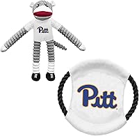 Vista 6 de Littlearth NCAA Sock Monkey and Flying Disc Pet Toy Combo Set, Team Color, One