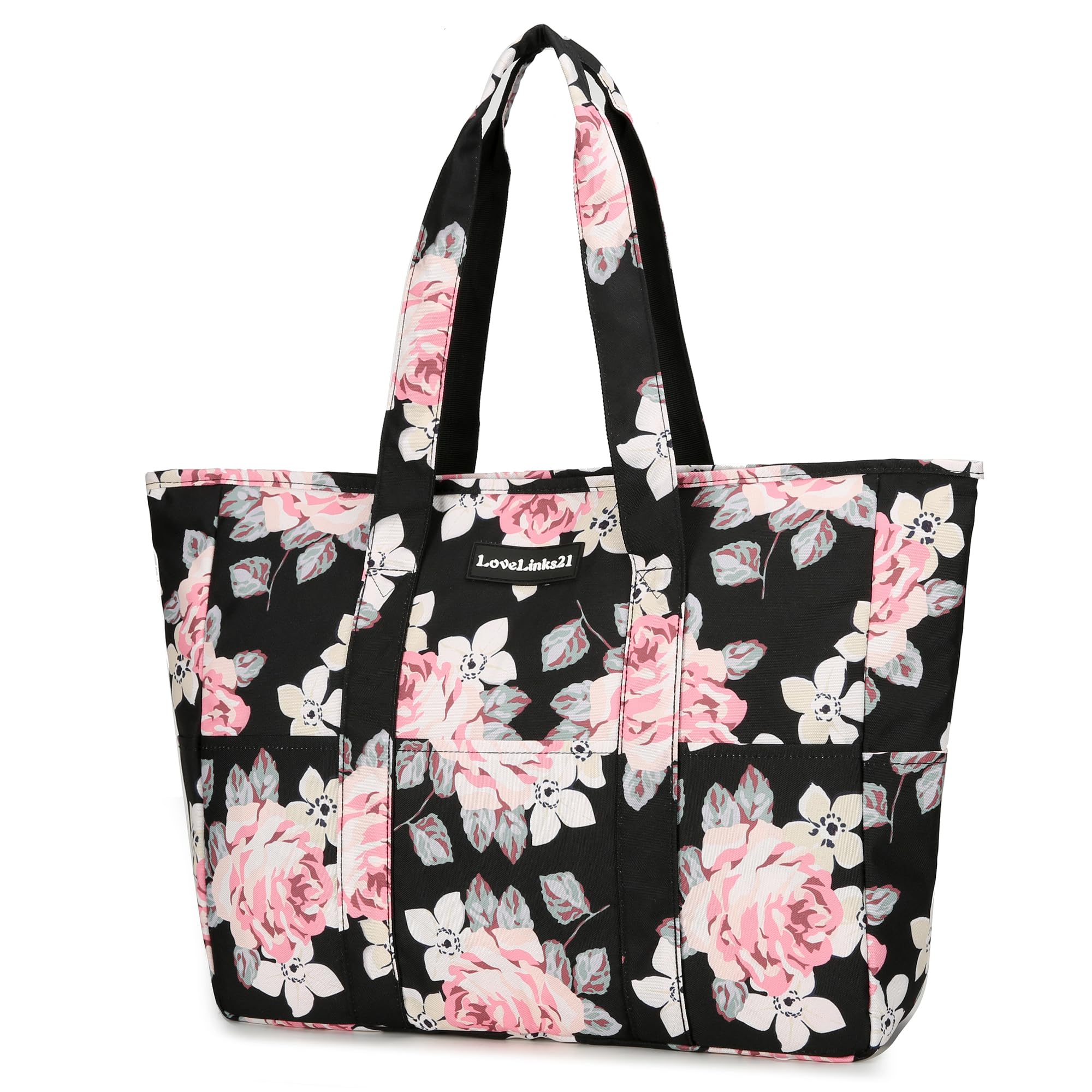 Lovelinks21 Large Tote Bag for Women with Zipper Utility Work Travel Gym Tote Bag Beach Picnic Vacation Shoulder Handbag