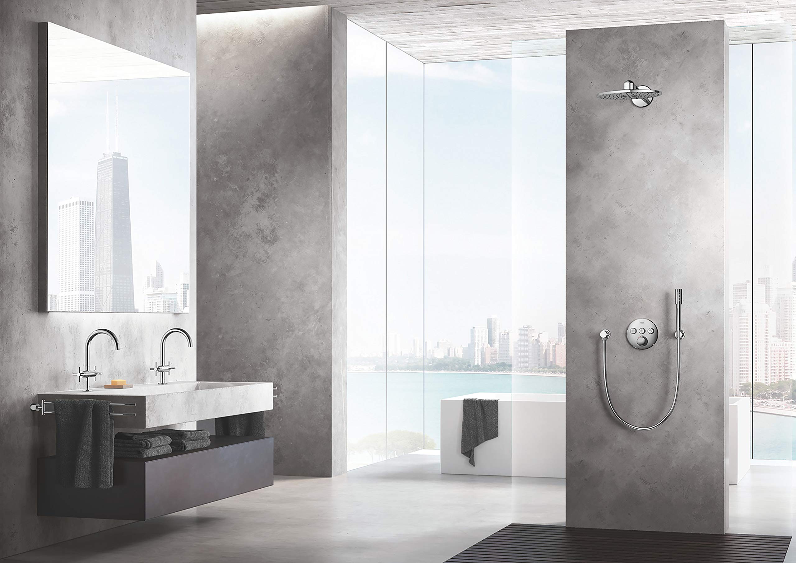 Amazon | GROHE 40308003 アトリオ ダブルタオルバー スターライト