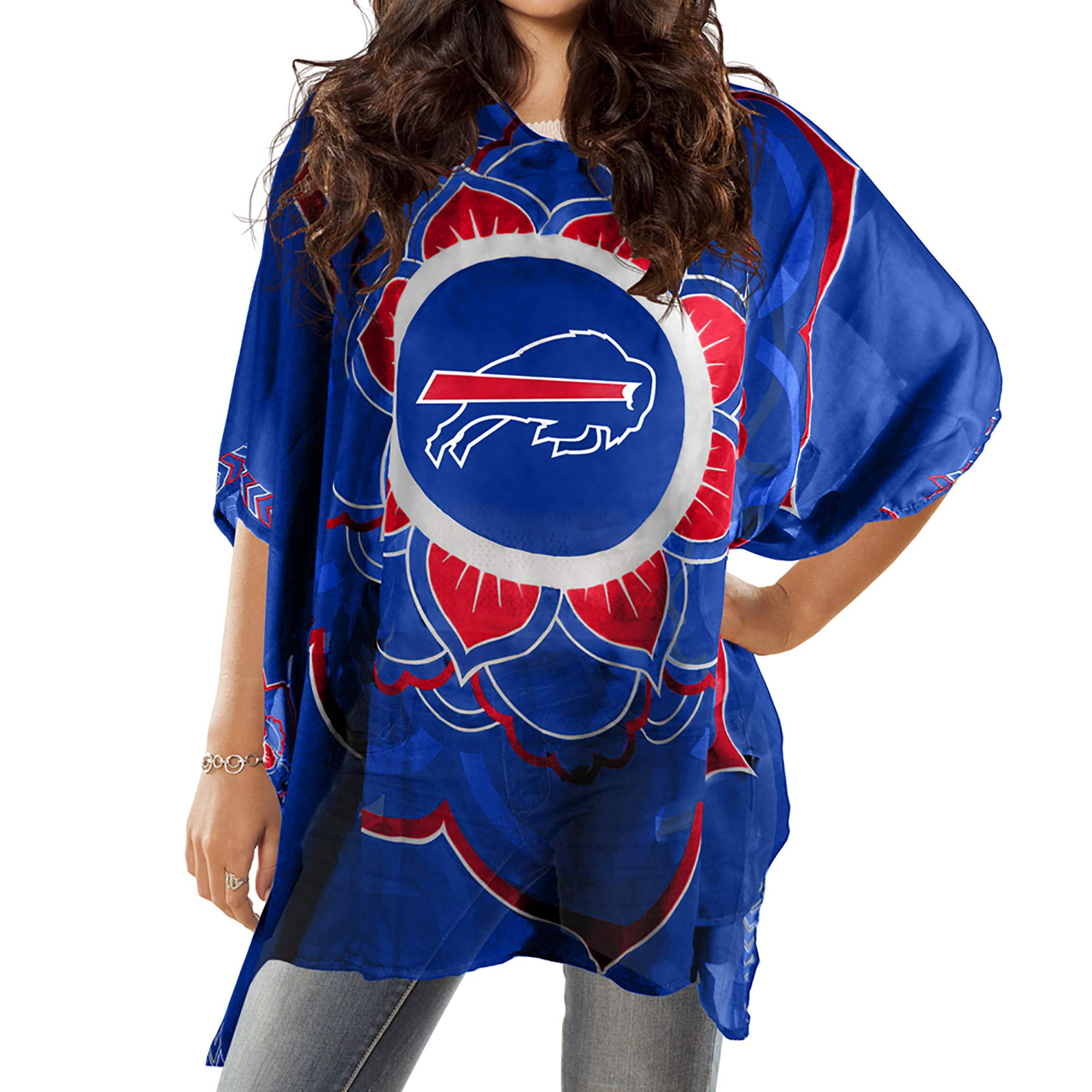 LittlearthNFL Sheer Caftan with Flower Design