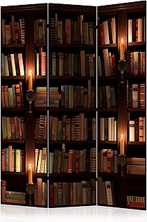 murando Raumteiler Foto Paravent Bibliothek 135x172 cm beidseitig auf Vlies-Leinwand Bedruckt Trennwand Spanische Wand Sichtschutz Raumtrenner Bücher Lesezimmer f-B-0142-z-b