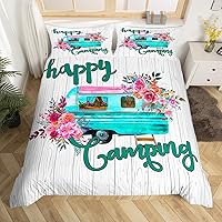 Vista 36 de Juego de funda de edredón con reglas de campamento, tamaño matrimonial, para niños, funda de edredón rústica para campamento, estilo granja