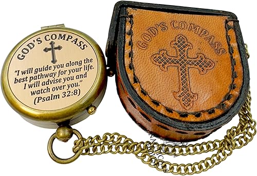Miniatura 9 de Gods Compass  Christian Brass Compass Gift Set with Engraved Bible Verses  Faith-Based Religious Gifts for Graduation, Baptism, Confirmation &