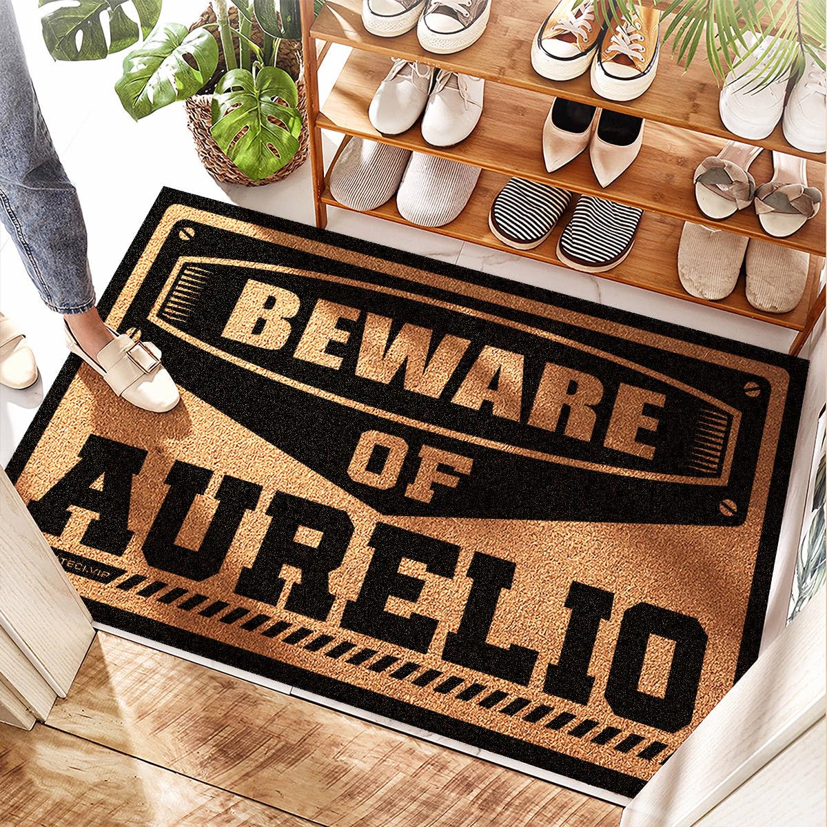 Tapis de porte en fibre de coco 40x60 cm pour entrée accueillante
