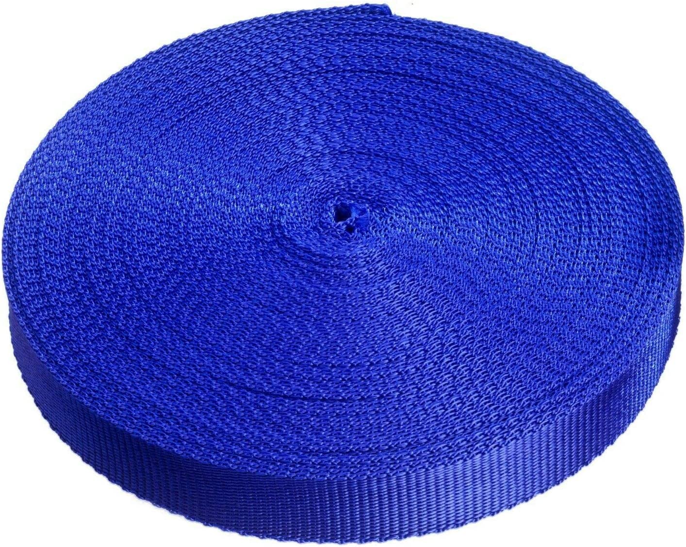 25mm x 50m Webbing Roll Polypropylene for DIY, Straps, Harnesses, Lashing and more | 970lb / 440kg breaking strain | Made in UK (Blue, 5) — image 1