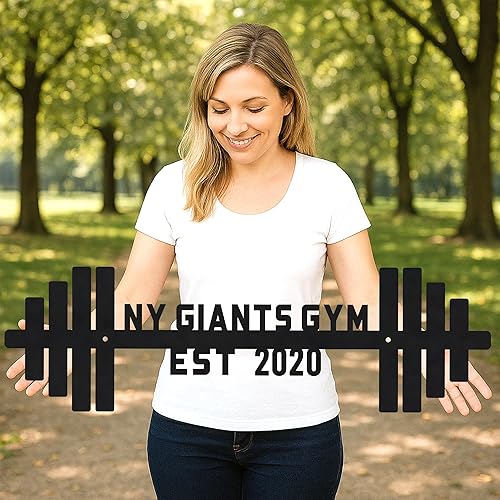 Letrero de metal para gimnasio, decoración de sala de entrenamiento, arte de pared motivacional para levantamiento de pesas, centro de garaje en