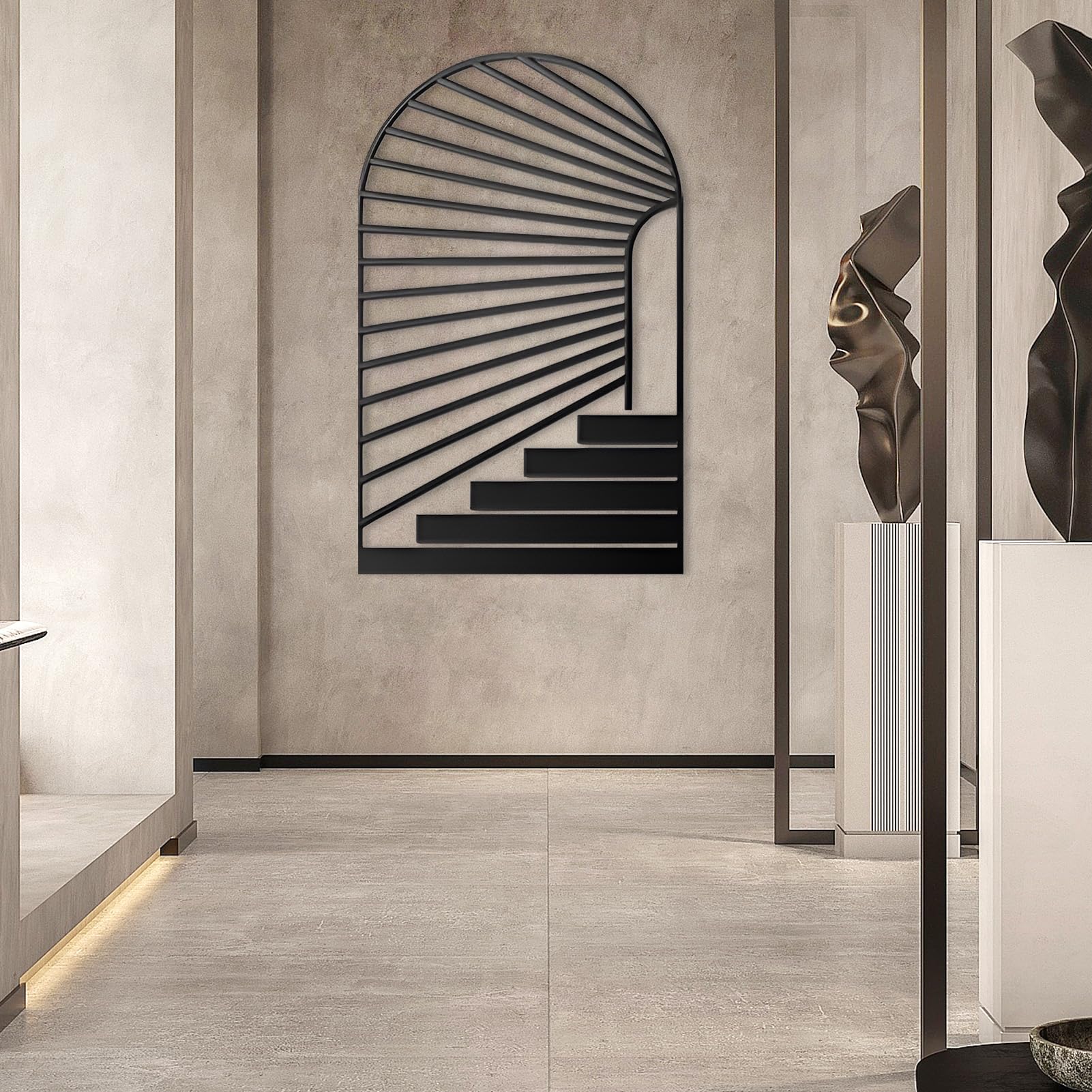 Metal Arch With Sunrise Wall Art, Arched Metal Wall Decor, Wall Hanging Sunrise Metal Decor, Retro Arch Metal Sign, Sunrise Wall Decor, Arched Door