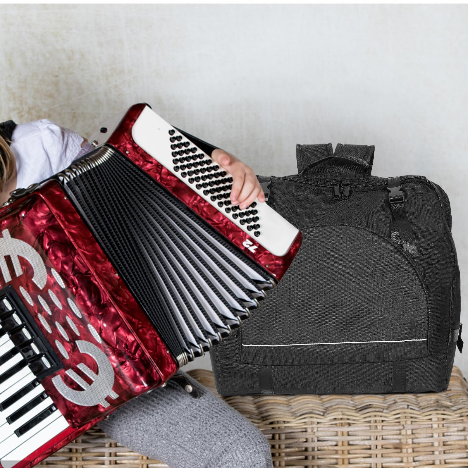 Mochila Correas Ajustables para Proteger Instrumentos Musicales Diseño Resistente de Oxford y Acordeón en Conciertos y Estudios