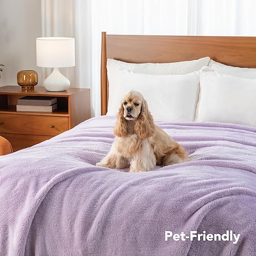 Miniatura 6 de Berkshire Blanket Classic Extra-Fluffy™ Plush Blanket, King Size Bed Blanket, Soft Fuzzy Fluffy Long Hair Blanket for Couch Sofa Bed, Pastel Lilac
