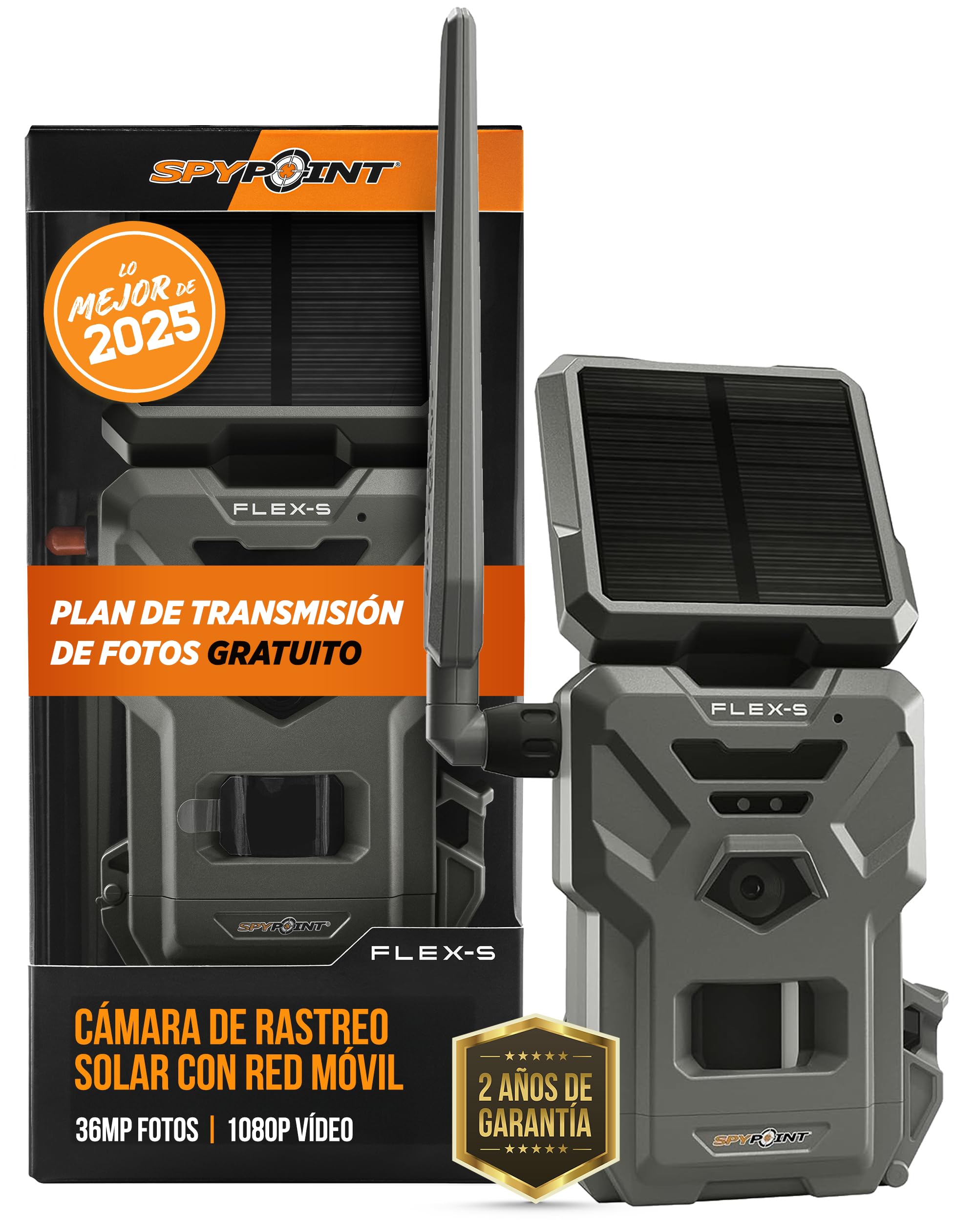 SpyPoint FLEX-S Cellular Camera Mens Solar Trail Wildlife Nature Grey