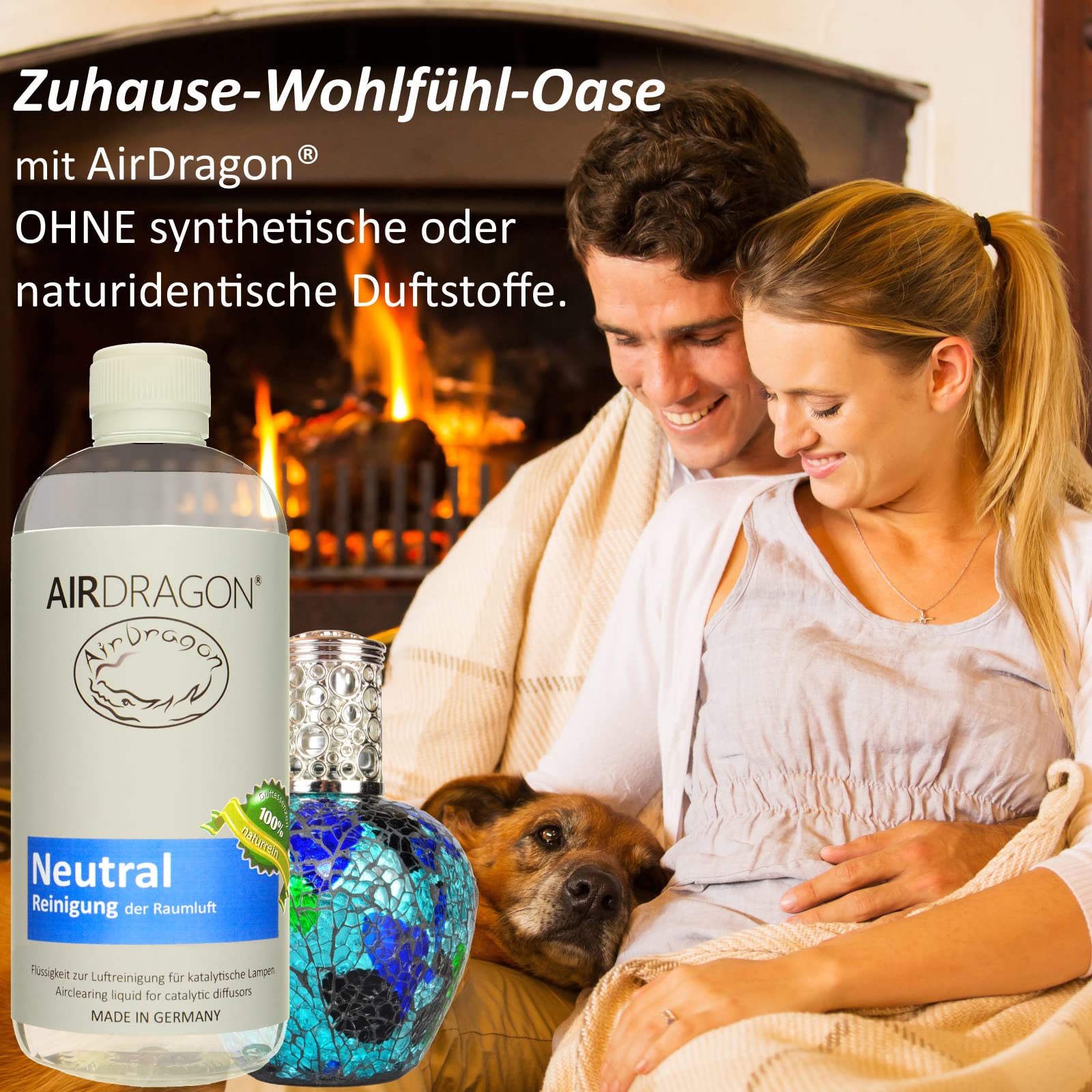 AIRDRAGON Duft-Set - 2 x 1L NEUTRAL - katalytischer Raumduft ohne künstliche Duftstoffe - natürlicher Raumduft mit naturreinem ätherischem Duft-Öl für jede katalytische Lampe - Made in Germany